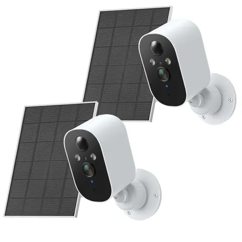 2PK WiFi Solar Camer 1080P 2K Wireless Home Battery Security Camera Night Vision
