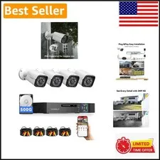 Outdoor Surveillance Kit: 4 x 3MP Cameras with Night Vision & Smart Detection