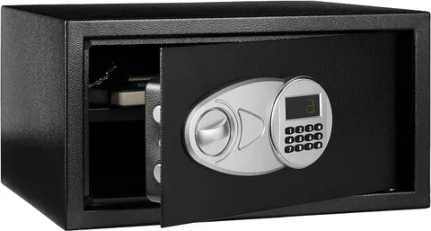Amazon Basics Steel Safe with Digital Lock and Shelf Black