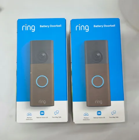 2 Pack Ring - Battery Doorbell (newest model) Retinal 2K with wide-angle video