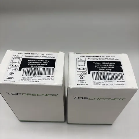 Top Greener TSOS5-B In-Wall Infrared Occupancy Sensor Switches Black 2 Pack