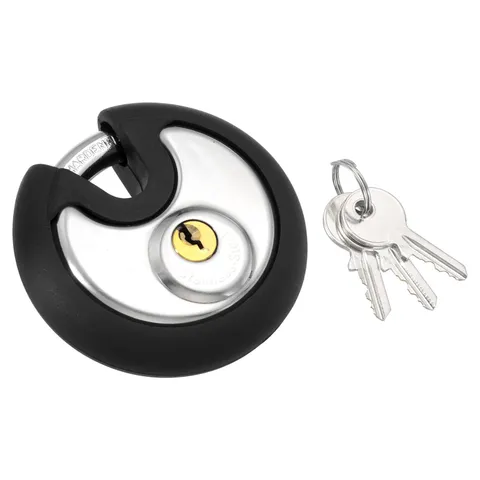Disc Padlock, (3-5/32" Wide Body, 11/32" Shackle), Stainless Steel