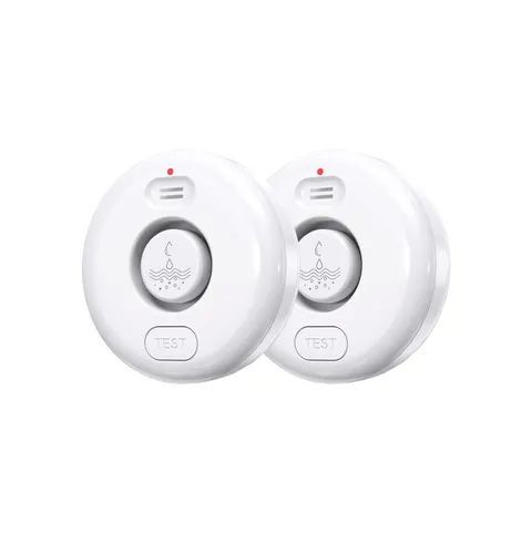 2Pcs Water Leak Detector Alarm 120dB Wireless Sensor Kitchen Bathroom Basement