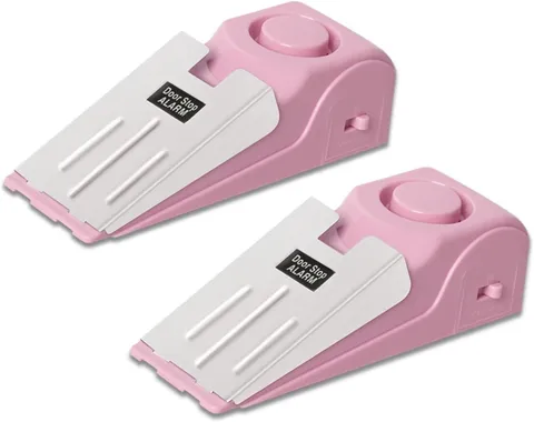 2 Pack Portable Door Stop Alarm, Door Stopper with 120Db Loud Security Alarm, Tr