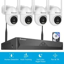Security Camera System Outdoor Wireless 5MP NVR WIFI Two Way Audio Night Vision