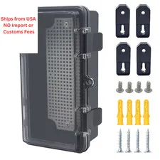 Otdorpatio Junction Box, Hinged Black Clear Cover IP67 7.9"x3.9"x2.8", 