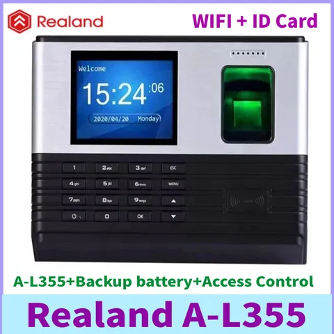 Realand A-L355 WIFI+ID Fingerprint Time Attendance+Backup battery+Access Control
