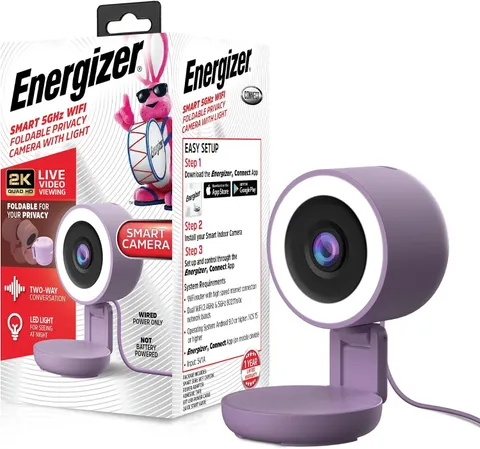 Smart 2K Wired Indoor Camera with Light for Night Vision, 5Ghz & 2.4Ghz Wi-Fi, F