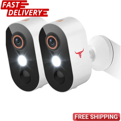 2 Pack Outdoor WiFi Security Camera 1080P Wireless Night Vision Home CCTV