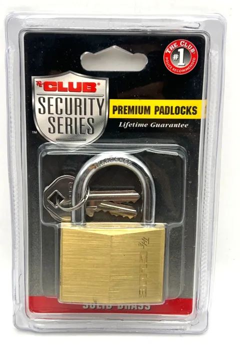 The Club UTL817 50mm Solid Brass Keyed Padlock Security Series NOS Sealed