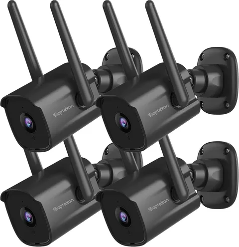 2K Home Security Cameras 4 Pack, 2.4G Wired Wifi Security Camera Outdoor with Ni
