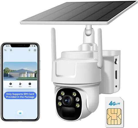 4G LTE Cellular Security Camera Wireless No Wifi Needed Solar-Powered Wireless O