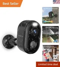 Rechargeable Outdoor Security Camera with Spotlight Color Night Vision -