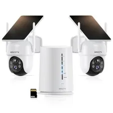ARCCTV 2K Security Camera System Wireless Outdoor Solar Battery Powered Pan/Tilt