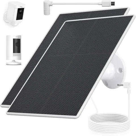Ring Camera Solar Panel Charger for Stick Up and Spotlight Cams, Weatherproof