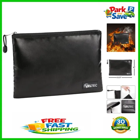 Stylish Fireproof Waterproof Bag for Documents, Passports & Valuables 11.4x7.9"