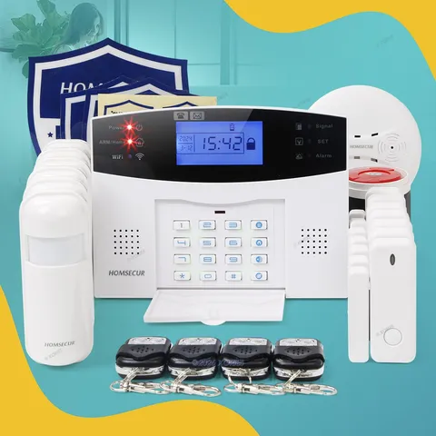 HOMSECUR Wireless &wired WIFI 4G Home Security Alarm System SOS Intercom