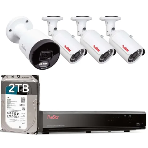 8CH NVR 5MP 4 Security Camera System  Outdoor IP 2 Way Audio  with 2TB HDD IP66