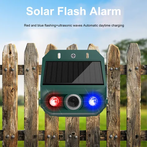 Solar Motion Sensor Alarm With Strobe Light For Yard Security