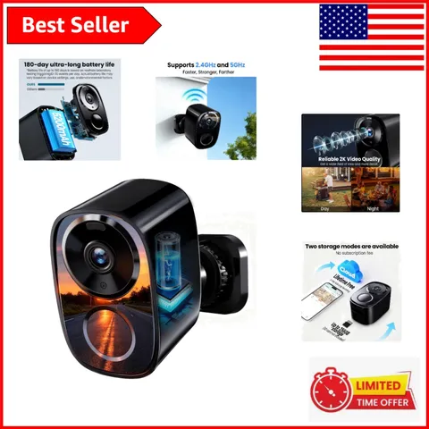 Enhanced Wireless Security Camera with 2K Video & Full-Color Night Vision - 2026