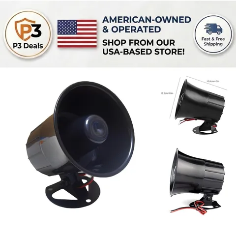 Durable 15W Wired Security Siren Horn with Metal Bracket – 120dB Alert System