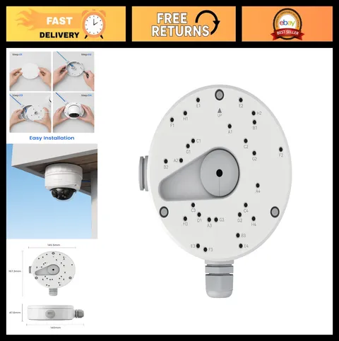 Dome Camera Junction Box for PoE Cameras | Weatherproof Mounting Solution