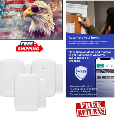 Wireless Entry Sensors (3-Pack) for Windows & Doors - Long Battery Life Included