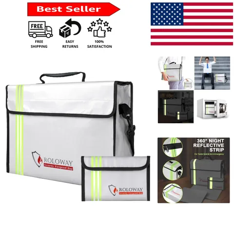 Water Resistant Fireproof Bag 15x12 - Keep Your Valuables Safe and Visible
