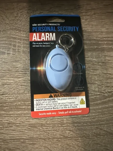 Personal Security Alarm Keychain 100dB Siren w/ LED Light | Safety Device