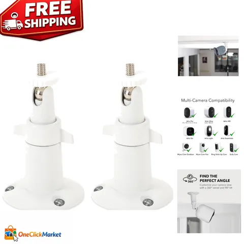 Weather-Resistant Adjustable Security Wall Mount for Arlo Pro & Ring - 2-Pack