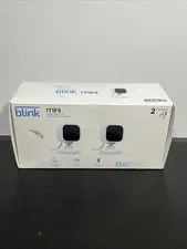 x2 Blink Mini Indoor Plug-in Smart Security Cameras 1080 HD UNTESTED SOLD AS IS