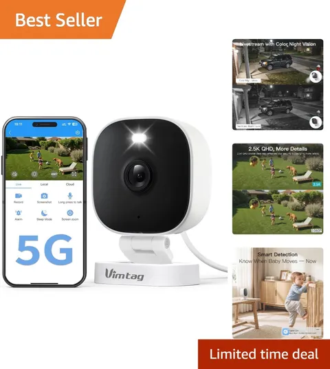 2.5K Outdoor Security Camera with Color Night Vision & Motion Spotlight