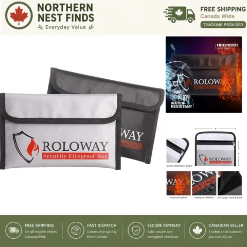 5x8 Fireproof and Water-Resistant Bag - Perfect for Passports & Valuables