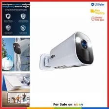 Wire Free 2K Spotlight Camera 2-Way Audio Alerts Siren White Home Security
