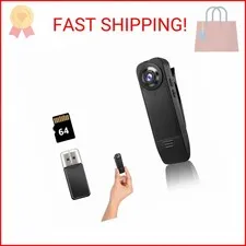 Mini Body Camera with Audio and Video Recording, POV Camera with 64G Card Body W