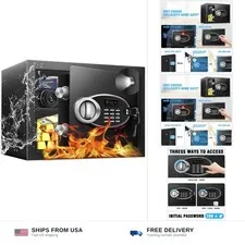 11.81" Tall Safe Box with Fireproof Waterproof for Documents - Steel Security...