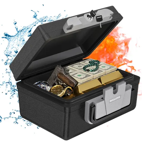 0.5 Cu Ft Fireproof Waterproof Safe Box with Key Lock | Portable Fireproof Sa...