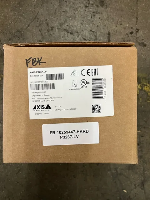 NOB AXIS Communications P3267-LV 02329-001 5MP IP IR Network Dome Camera
