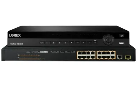NEW Lorex 32 Channel HD NVR 4K Security 8TB N882A38B N881A38B with PoE Switch