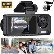 HD 1080P Dash Camera Front and Rear Inside Car DVR Dash Cam Video Recorder 3 Len