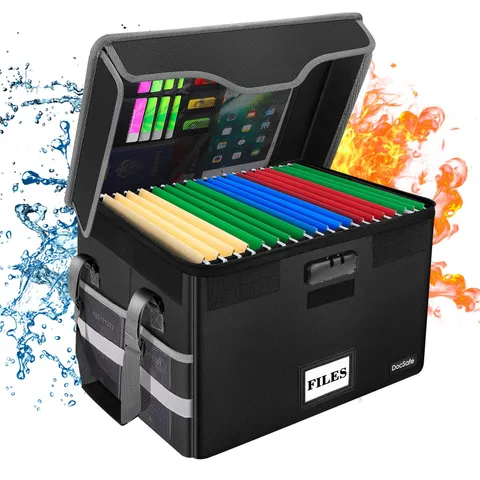 DocSafe File Box Fireproof Document Box with Lock,File Storage Organizer Bo