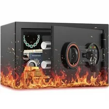 [𝟐𝟎𝟐𝟔 𝟎.𝟓𝐇 𝟏𝟕𝟎𝟎°𝐅] Small Fireproof Safe for Home, 14.8Lbs Heavy D...