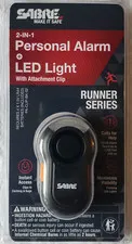 SABRE Personal Alarm with Clip LED Light 120Db Weatherproof Runner Alarm