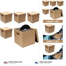 5 Pcs 12'' Vinyl Record Storage Box Record Album Storage Crate | Cardboard Mo...