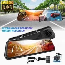 4K 10"Dash Cam Front and Rear Dual Dash Camera Rear Mirror Night Vision Camera