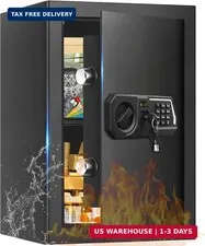 3.4 Cub Large Safes for Home Use, Digital Home Safe Box Fireproof Waterproof wit