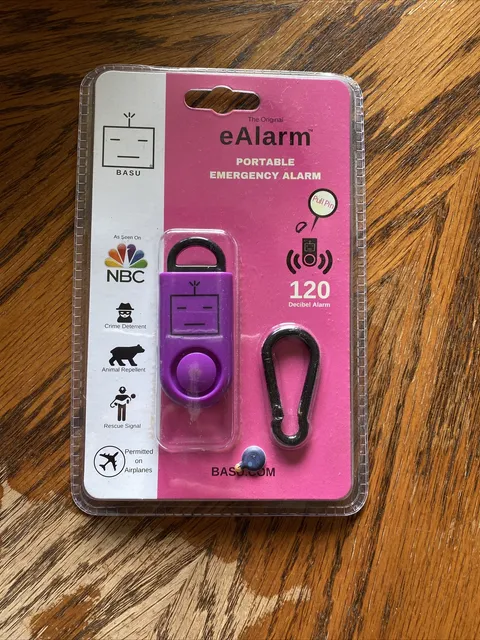 BASU eAlarm 120 dB Portable Security Emergency Alarm Self Defense Purple New