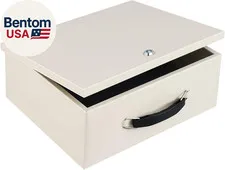Portable Fire Safe Box with Key Lock, Fire Resistant Metal Lock Box for Document