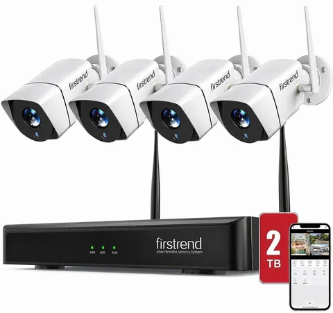 (2026 New) WiFi Wireless Security Camera System, Wireless NVR System with 4pc...