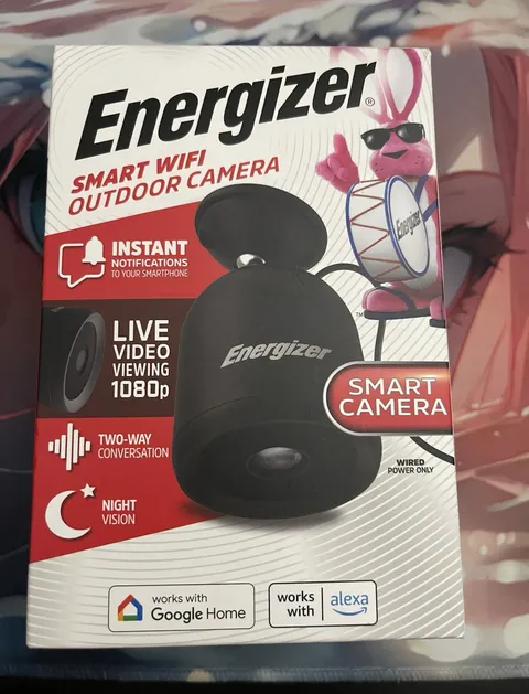 Energizer 1080p WiFi Outdoor IP Camera Night Vision 2-Way Audio Black EOX1